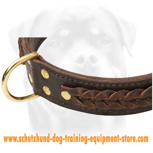 Easily Adjustable Leather Dog Collar