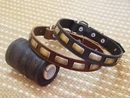 Puppy small dog collar - Leather Special Dog Collar With Plates