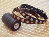 Puppy small dog collar- Leather Special Dog Collar With Circles