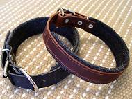 Schutzhund Leather dog collar padded with thick felt