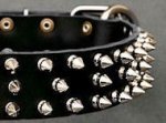 Black Leather Spiked dog Collar