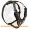Schutzhund Studded Leather Dog Harness With Pyramids
