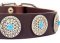 Western Leather Dog Collar w/h turquoise stones schutzhund dogs