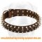 Leather Dog Collar Spiked And Studded 3 Rows