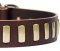 Leather Dog Collar Brass Plates Decoration