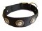 Nylon Dog Collar with Silver-like Conchos