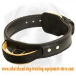 Schutzhund agitation collar 2 ply leather dog collar with handle