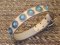 Leather Dog Collar with Blue Stones Decoration