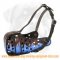 Marvellous Blue Fire Painted Leather Dog Muzzle