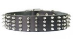 2 inch wide Leather Spiked Dog Collar for working dogs