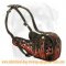 Nice Flame Painted Leather Dog Muzzle