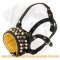 Fine Leather Dog Muzzle With Cones And Studs