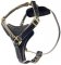 Tac-Black Leather Padded Tracking Harness for training dogs