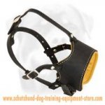 Anti-Barking Nappa Padded Leather Dog Muzzle