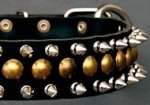 Studded Latigo Leather Dog Collar for schutzhund dogs