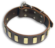 GENUINE LEATHER DOG COLLAR 1 1/2'' wide for schutzhund dogs