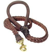 Braided Leather Dog Leash For Working Dogs