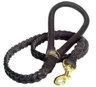Black Deluxe Full-Braided Leash 4 foot-Braided Leash Dog