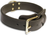Heavy Duty leather Dog Collar for schutzhund dogs