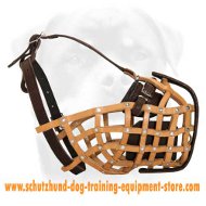 Police Style Leather Basket Dog Muzzle