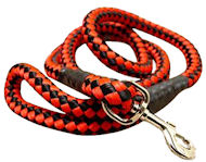 5 foot Round Nylon Leash With Brass Snap for schutzhund dogs