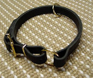 Adjustable Leather Slip Collar w/h solid BRASS Hardware