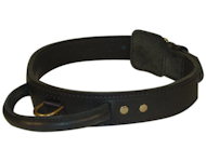Tac-Black Leather Agitation Collar With Handle