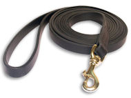 Tac-Black Leather Classic Agitation Leads for Schutzhund Traini