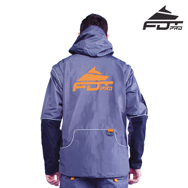FDT Pro Dog Training Jacket Grey Color with Reliable Side Pockets