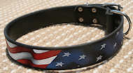 Leather dog collar Handpainted by our artists - American Pride