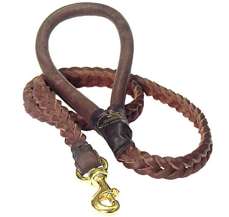Braided Leather Dog Leash 4 foot-Braided Lead working dogs