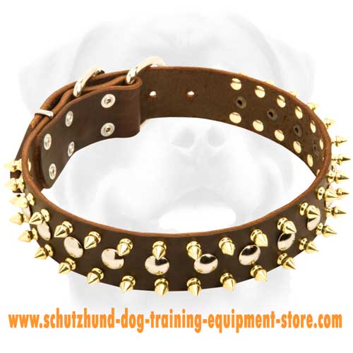Leather Spiked Studded Dog Collar