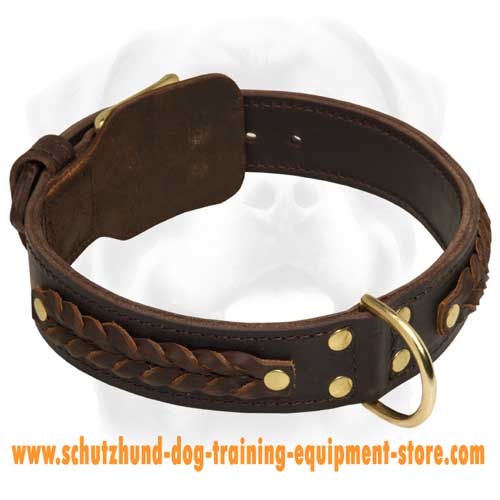 Gorgeous Wide 2 Ply Leather Dog Collar