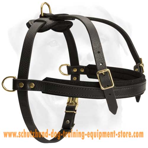 Schutzhund Tracking/Pulling Leather Dog Harness