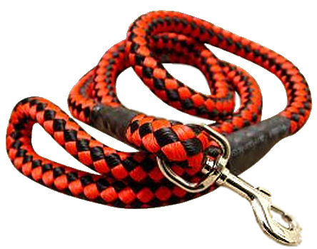 5 foot Round Nylon Leash With Brass Snap for schutzhund dogs