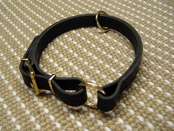 Schutzhund Leather choke dog collar for training ,walking for dog training or for dog owners