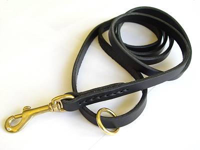 Handcrafted Leather Dog Leash With Brass Snap Hook