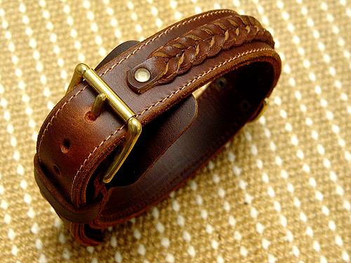 Handcrafted Leather Dog Collar- walking dog collar for dog training or for dog owners