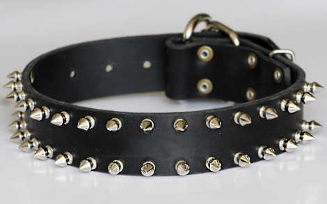 custom leather spiked dog collar 