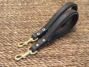 Short leather dog leash- Schutzhund  dog leash for dog training or for dog owners