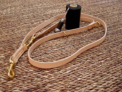 Leather dog leash multi functional for dog training or for dog owners