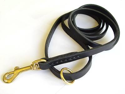 Handcrafted leather dog leash width 1/2 inch with solid brass for dog training or for dog owners