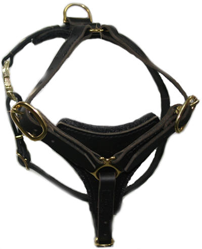 Tracking / Walking dog harness made of leather