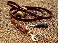 Handcrafted leather dog leash for walking and tracking