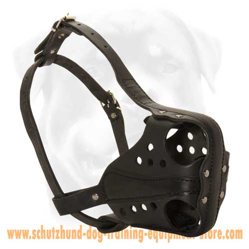 Leather Dog Muzzle For Attack Training