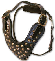 Stud Dog Harness for Police dogs-2 ply leather HARNESS